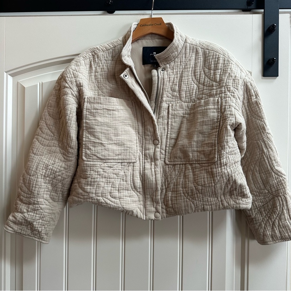 7 For All Mankind Short Cotton Quilted Jacket Small